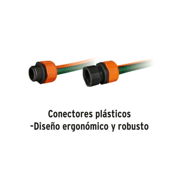 Manguera 1/2"reforzada 3 capas 20 m conexiones plásticas16052 - Imagen 2