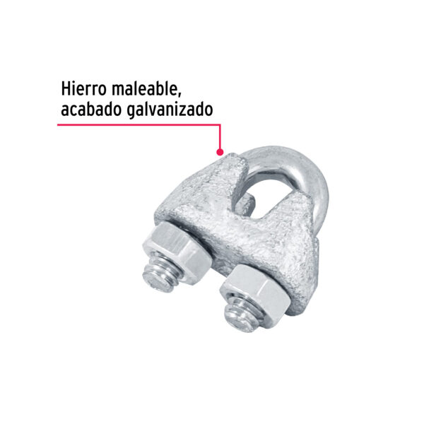 Blíster c/2 nudos (perros) de hierro p/cable de 1/8", Fiero 44082 - Imagen 4