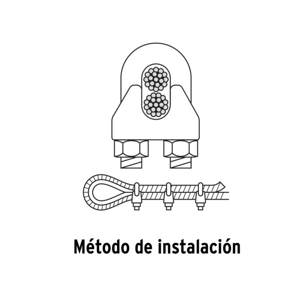 Blíster c/2 nudos (perros) de hierro p/cable de 3/16", Fiero 44083 - Imagen 2