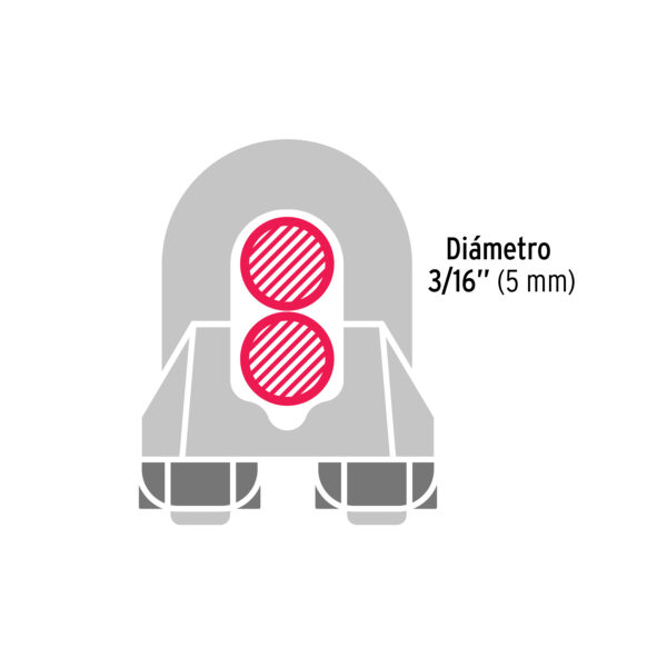 Blíster c/2 nudos (perros) de hierro p/cable de 3/16", Fiero 44083 - Imagen 5