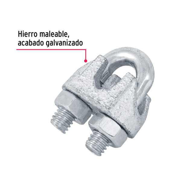Blíster c/2 nudos (perros) de hierro p/cable de 5/16", Fiero 44085 - Imagen 3