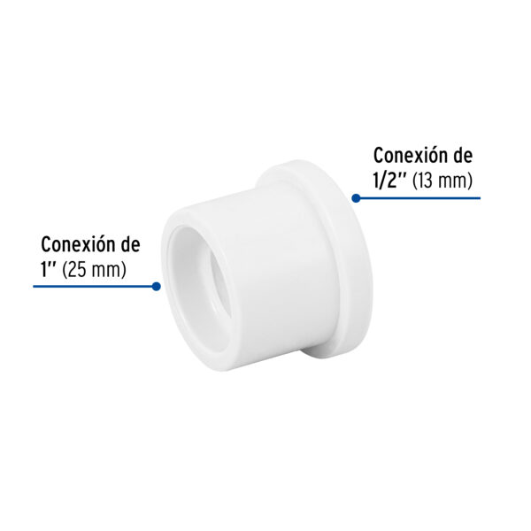 Reducción bushing de PVC 1 x 1/2", Foset 45427 - Imagen 2