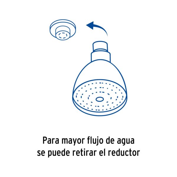 Regadera cónica 2-1/2" brazo y chapetón de acero, Foset 49448 - Imagen 6