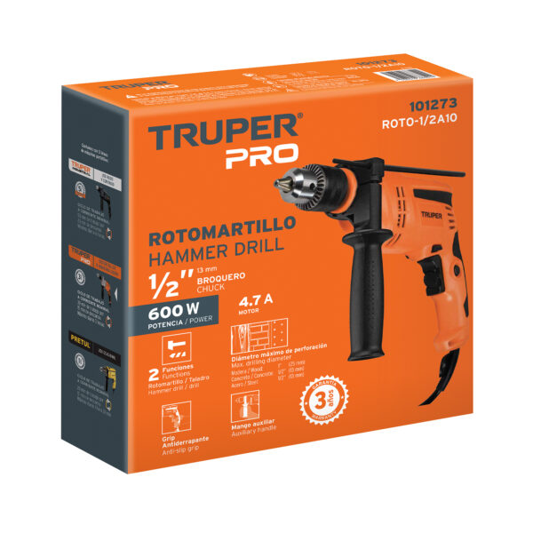 Rotomartillo 1/2", 600W, TRUPER PRO 101273 - Imagen 3