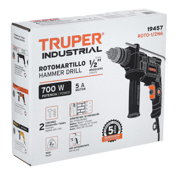 Rotomartillo 1/2", 700W, TRUPER INDUSTRIAL 19457 - Imagen 2