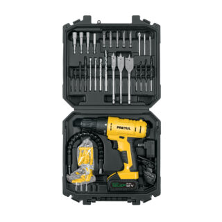 Kit taladro inalámbrico 3/8", 12 V, y accesorios con estuche 27120