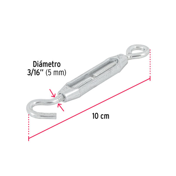 Tensor zinc 3/16" gancho-argolla, Fiero 44053 - Imagen 4
