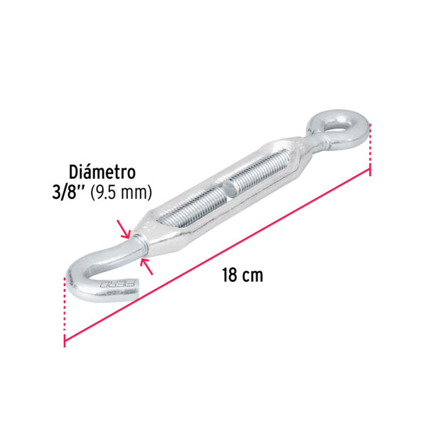 Tensor zinc 3/8" gancho-argolla, Fiero 44056 - Imagen 4
