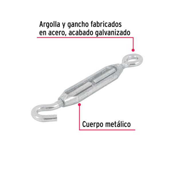 Tensor zinc 5/16" gancho-argolla, Fiero 44055 - Imagen 3